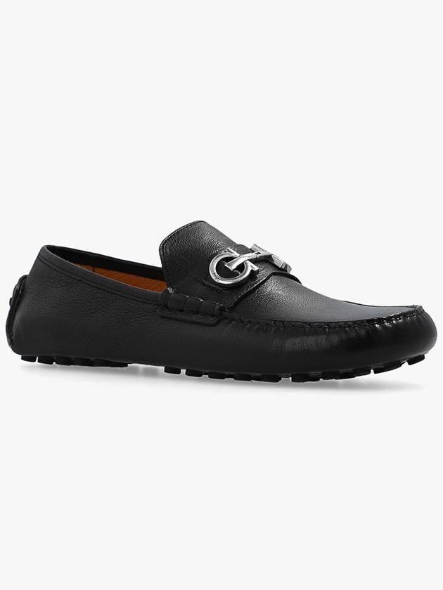 Gancini Ornament Driving Shoes Black - SALVATORE FERRAGAMO - BALAAN 3