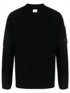 Lambswool Lens Knit Top Black - CP COMPANY - BALAAN 2