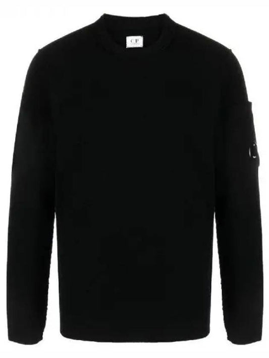 Lambswool Lens Knit Top Black - CP COMPANY - BALAAN 2