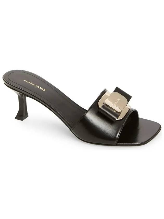 24SS ZELIE Bow Mule Sandals Black 0768714 - SALVATORE FERRAGAMO - BALAAN 2