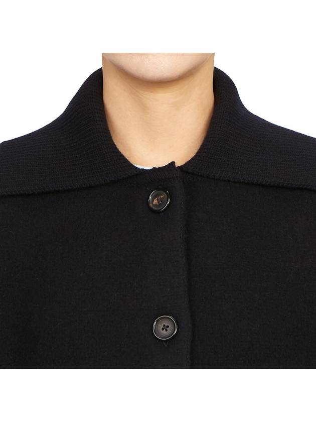 Milano 4-bar Crop Boiled Wool Single Coat Navy - THOM BROWNE - BALAAN 10