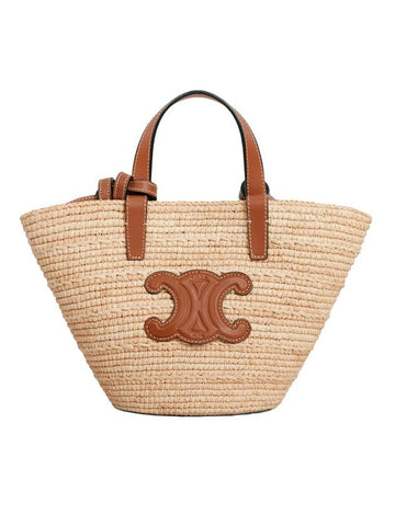 Nano Supple Raffia Tote Bag Beige - CELINE - BALAAN 1