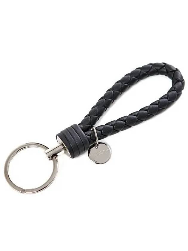 Intrecciato Leather Key Holder Black - BOTTEGA VENETA - BALAAN 2