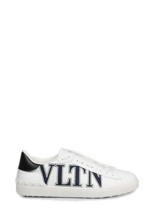 VLTN logo calfskin low-top sneakers white - VALENTINO - BALAAN 2