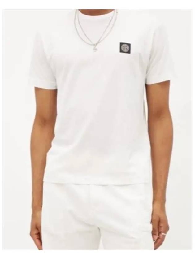 Logo Patch Short Sleeve T-Shirt White - STONE ISLAND - BALAAN 3