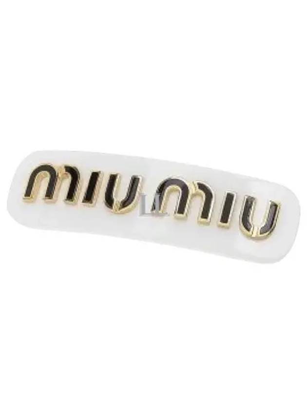 Plexiglas Metal Hair Clip White - MIU MIU - BALAAN 2