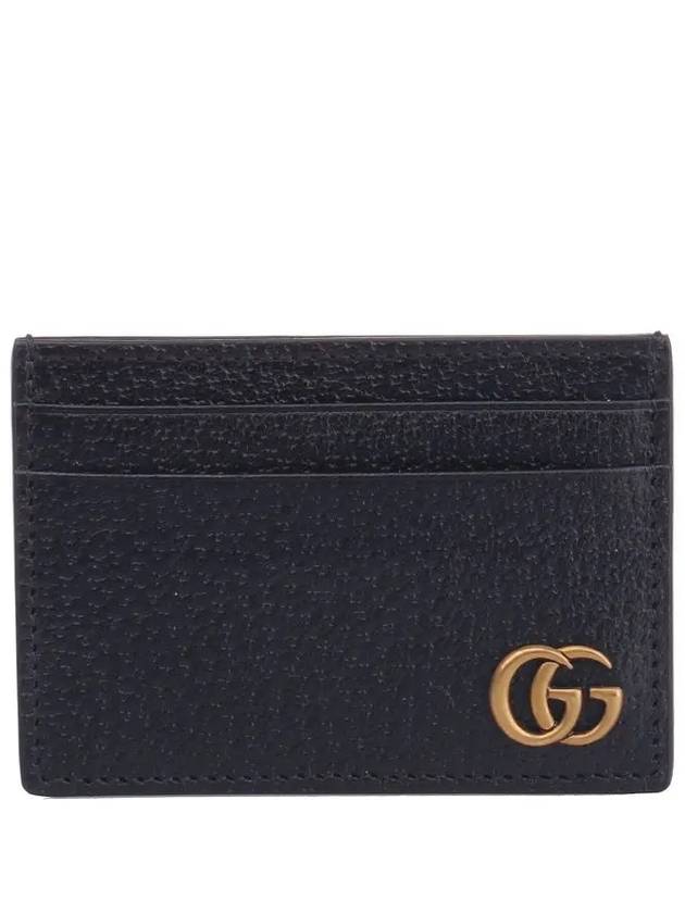 GG Marmont Leather Card Wallet Black - GUCCI - BALAAN 2