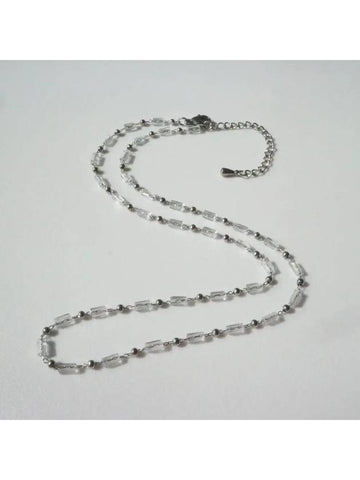 crystal bead necklace silver - BASSCLEF - BALAAN 1