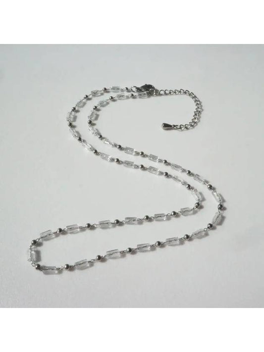 crystal bead necklace silver - BASSCLEF - BALAAN 1