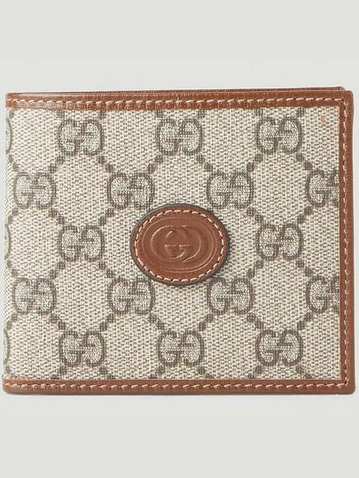 GG Supreme Interlocking Half Wallet Brown - GUCCI - BALAAN 2