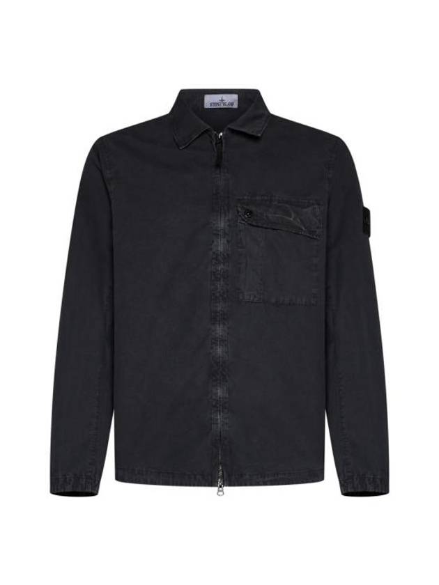 Old Treatment Garment Dyed Overshirt Jacket Charcoal - STONE ISLAND - BALAAN 1