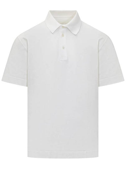 Embroidered Logo Cotton Polo Shirt White - GIVENCHY - BALAAN 2