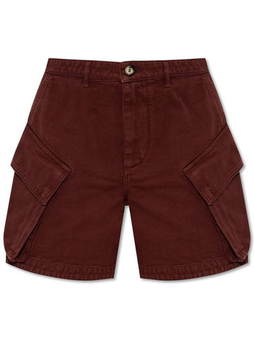 JW Anderson Denim Shorts, Women's, Burgundy - JW ANDERSON - BALAAN 1