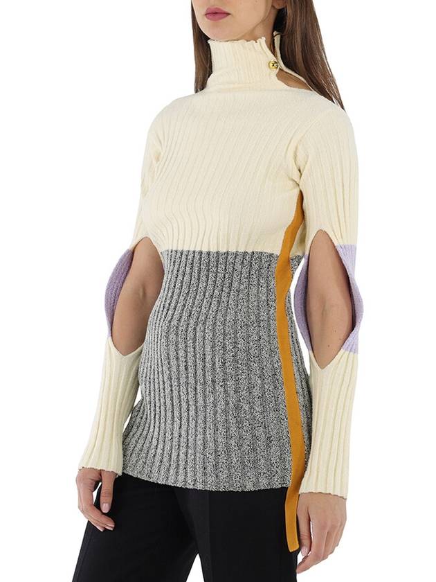 color block knit turtleneck white - MONCLER - BALAAN 3