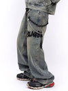 BBD Graffiti Metal Logo Denim Pants Rusty Blue - BLACKBLOND - BALAAN 2