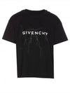 Reflective Motif Cotton Short Sleeve T-Shirt Black - GIVENCHY - BALAAN 1