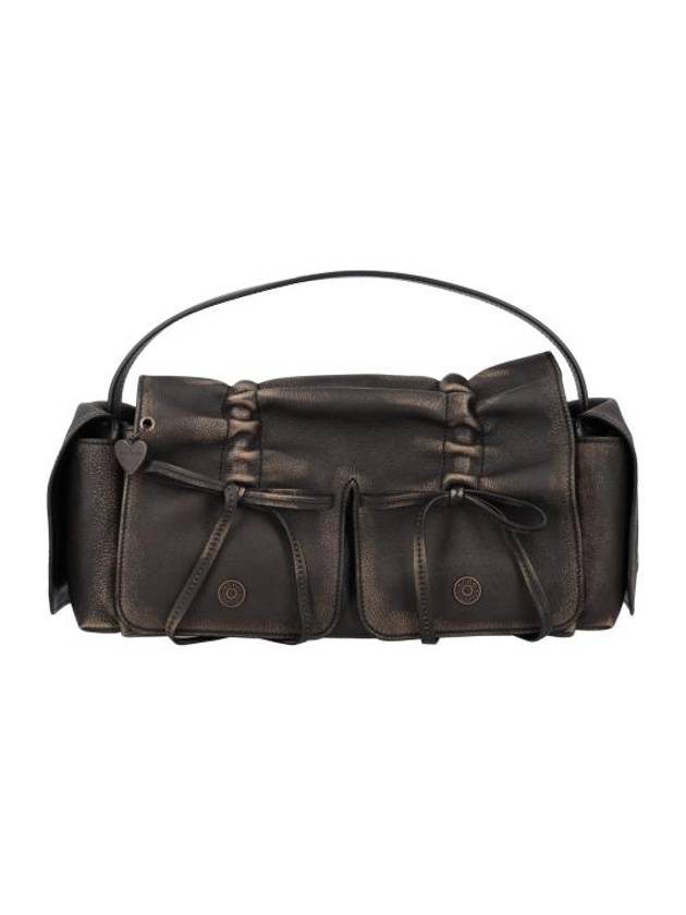 Multi pocket leather tote bag dark brown - ACNE STUDIOS - BALAAN 1