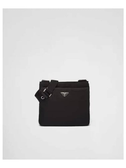 Triangle Logo Re-nylon Saffiano Leather Cross Bag Black - PRADA - BALAAN 2