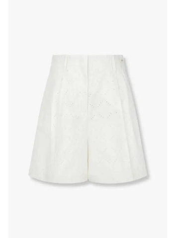 Women s Eyelet Detail Shorts Ivory - HERNO - BALAAN 1