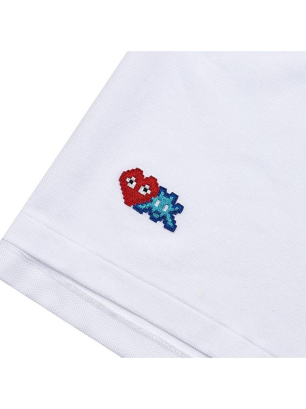 Men's Invader Sleeve Pique Shirt P1T336 WHITE - COMME DES GARCONS - BALAAN 5