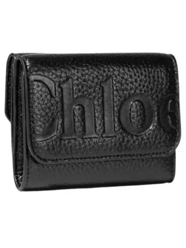 Logo Calfskin Half Wallet Black - CHLOE - BALAAN 2