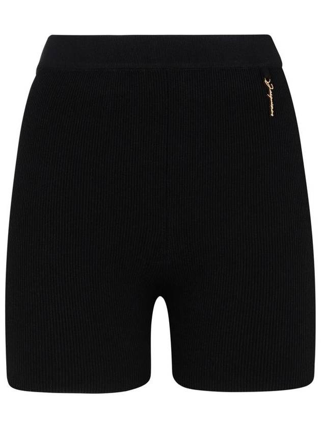 Le Short Pralu Charm Logo Knit Shorts Black - JACQUEMUS - BALAAN 2