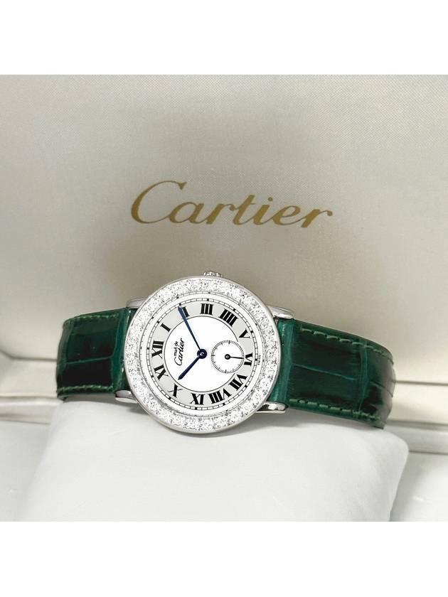 Ronde Big Diamond 18K White Gold Plated Unisex Quartz Watch - CARTIER - BALAAN 2