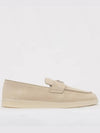 Triangle Logo Suede Loafers Beige - PRADA - BALAAN 2