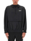 Men's Back Logo Hooded Windbreaker Black - GOLDEN GOOSE - BALAAN 5