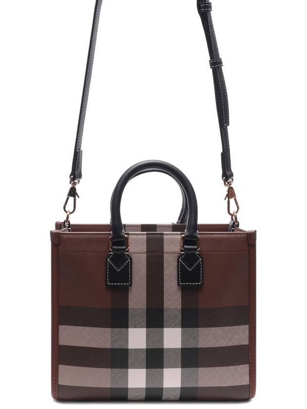 Tartan Check Freya Mini Tote Bag Brown - BURBERRY - BALAAN 5