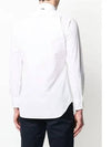 Men's Grosgrain Placket Solid Poplin Long Sleeve Shirt White - THOM BROWNE - BALAAN 5