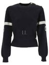 Logo Wool Long Sleeve T-Shirt Navy - GUCCI - BALAAN 2