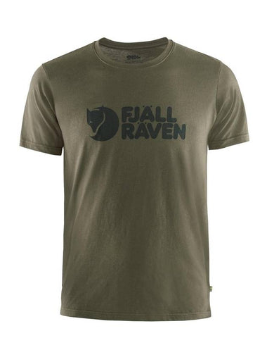 Logo Cotton Short Sleeve T-Shirt Dark Olive - FJALL RAVEN - BALAAN 1