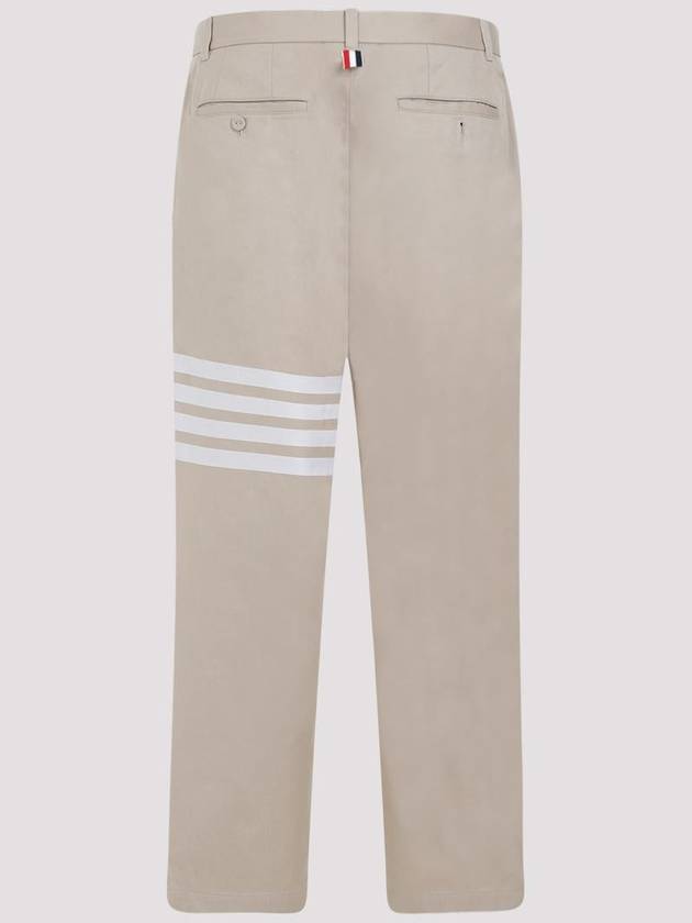 4 Bar Stripe Cotton Straight Pants Beige - THOM BROWNE - BALAAN 3