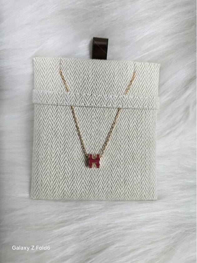 Mini Pop H Pendant Necklace Rose Gold - HERMES - BALAAN 5