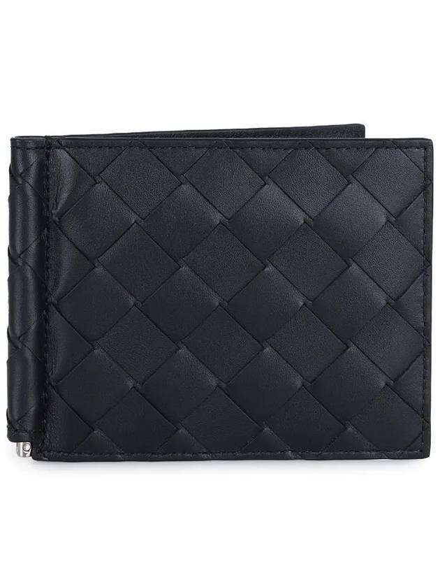 Intrecciato Bill Clip Card Wallet Navy - BOTTEGA VENETA - BALAAN 3