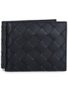 Intrecciato Bill Clip Card Wallet Navy - BOTTEGA VENETA - BALAAN 3