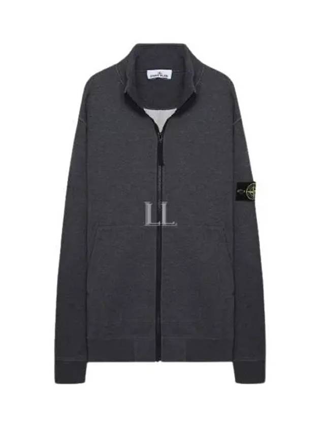 Wappen Patch Cotton Fleece Zip-up Jacket Dark Grey Melange - STONE ISLAND - BALAAN 2