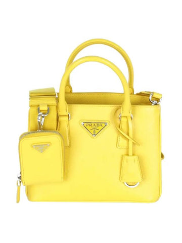 Galleria Saffiano Mini Tote Bag Yellow - PRADA - BALAAN 1