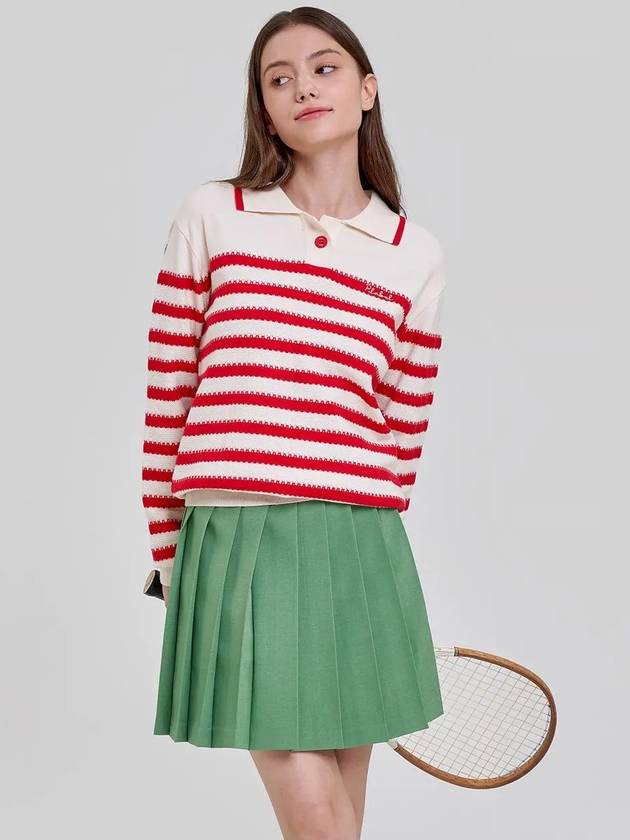 Logo Stripe Collar Neck Knit MK3AP401 - P_LABEL - BALAAN 6