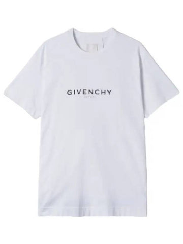 Reverse logo cotton overfit short sleeve t shirt white - GIVENCHY - BALAAN 1