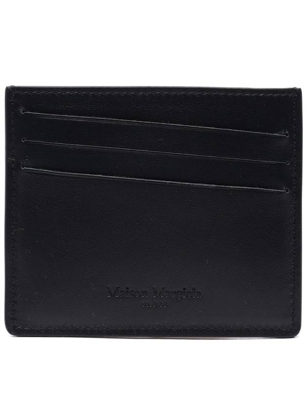 Two-tone Stitched Logo Leather Card Wallet Beige Black - MAISON MARGIELA - BALAAN 5