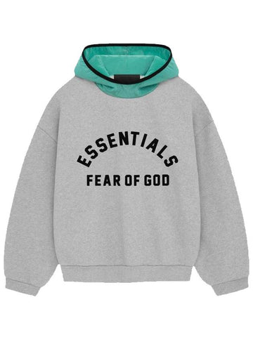 Essential Nylon Fleece Hooded Light Gray Men - FEAR OF GOD ESSENTIALS - BALAAN 1