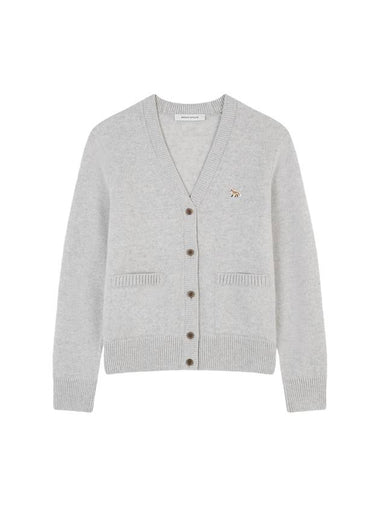 Baby Fox Patch Boxy Cardigan Light Grey Melange - MAISON KITSUNE - BALAAN 1