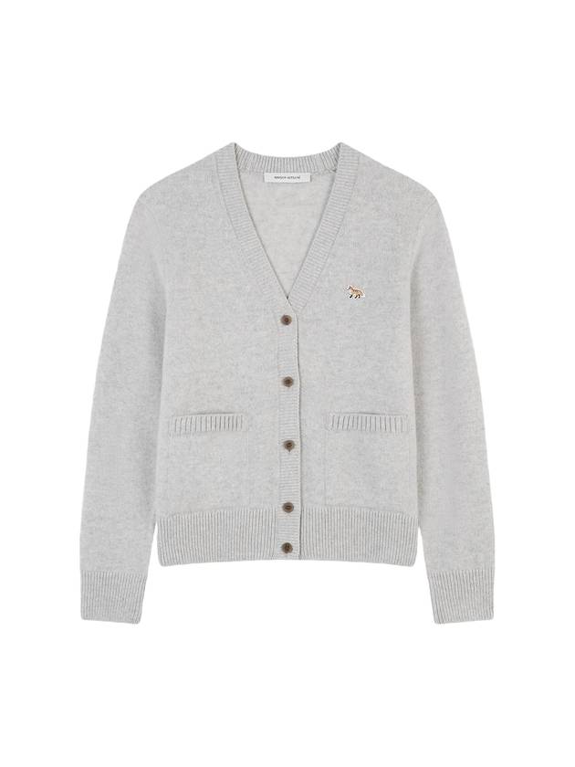 Baby Fox Patch Boxy Cardigan Light Grey Melange - MAISON KITSUNE - BALAAN 1