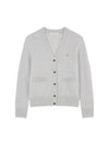 Baby Fox Patch Boxy Cardigan Light Grey Melange - MAISON KITSUNE - BALAAN 1