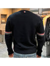 Men's Milan Stitch Armband Crew Neck Knit Top Navy - THOM BROWNE - BALAAN 6