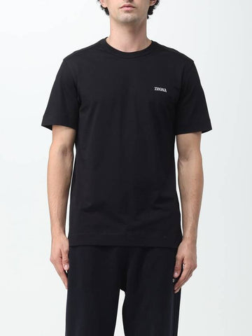 Zegna cotton T-shirt with embroidered logo - ERMENEGILDO ZEGNA - BALAAN 1