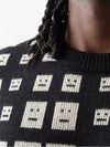 Face Logo Optical Jacquard Wool Sweater Black - ACNE STUDIOS - BALAAN 3