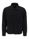 Cotton Linen Over Long Sleeve Shirt Black - CP COMPANY - BALAAN 2